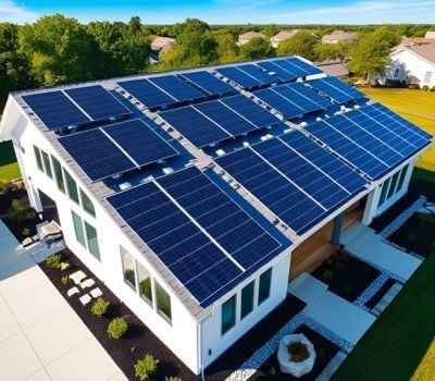 Solar Panels vs Solar Shingles: Which One Should You Choose? 1 A rooftop covered with sleek, modern solar panels