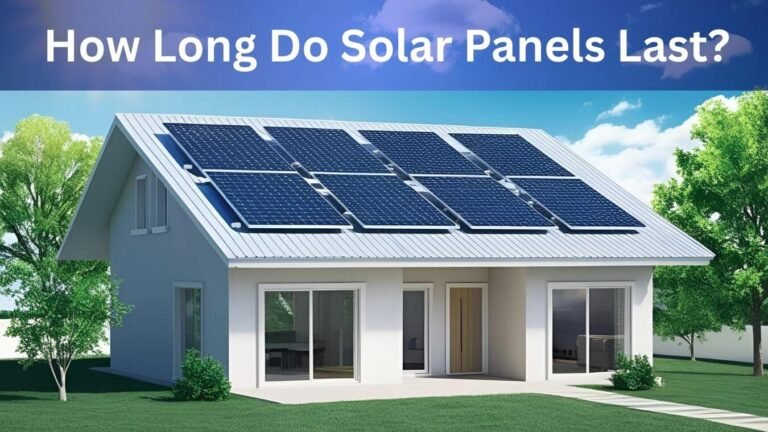 How Long Do Solar Panels Last Lifespan, Warranty & Maintenance. Modern home with rooftop solar panels under a bright blue sky, representing solar panel lifespan and clean energy