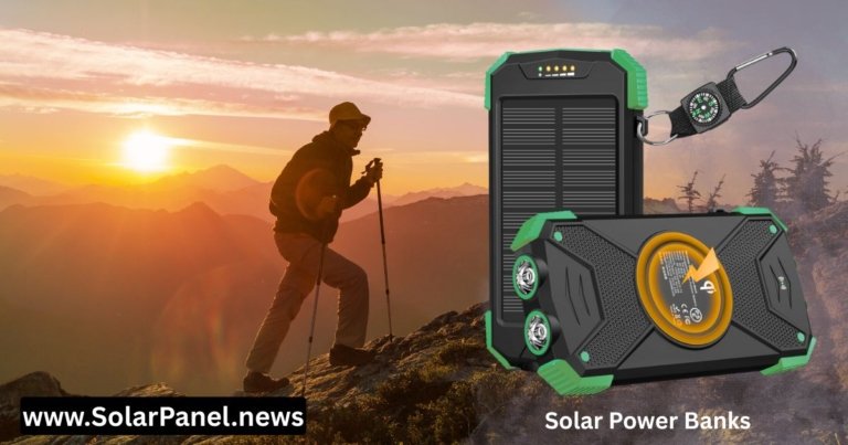 A hiker walks along a scenic hilltop at sunset, carrying the best portable solar power bank for camping along with his smartphone in his backpack