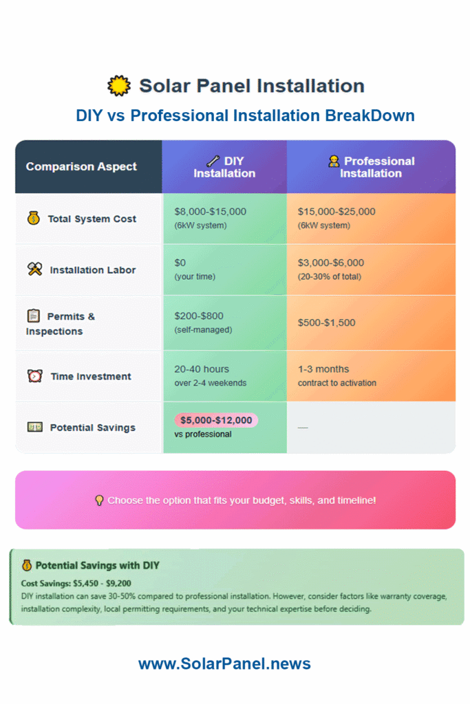 Best DIY Solar Panel Install Kit Review & Guide 2025 5 Cost Comparison of DIY vs Professional solar panel Installation