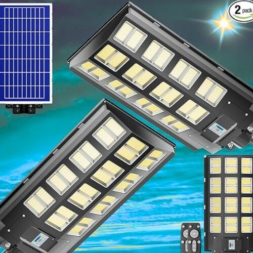 Loyoele 7000W Solar Street Lights Outdoor 240000 Lumens Solar Flood Light with Remote Control & Motion Sensor. Credit Amazon.com
