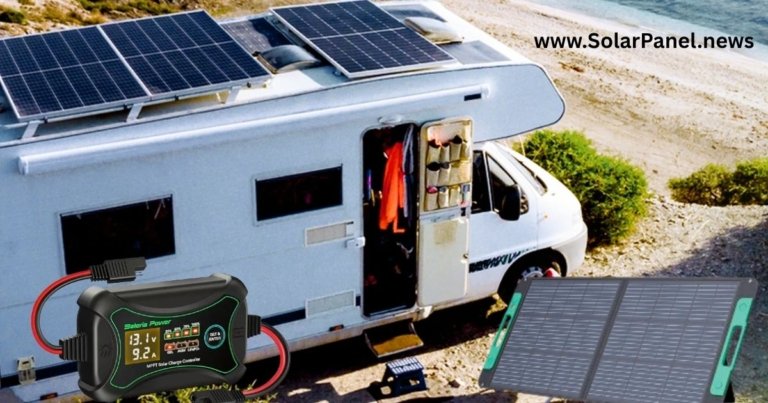 A complete van solar kit setup powering an off grid camper van in a remote scenic location