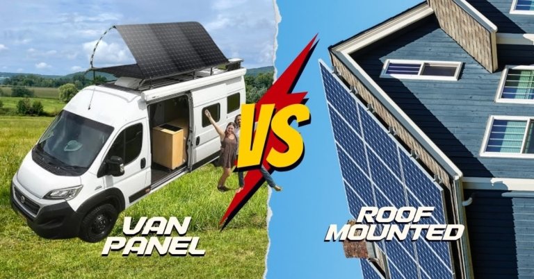 Portable van solar panel vs roof mounted comparison for van life