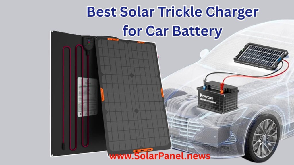 Best solar trickle charger for car battery placed on a dashboard charging a vehicle