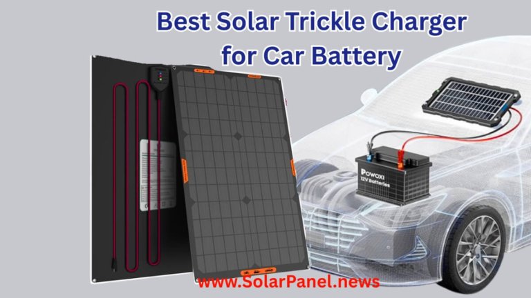 Best solar trickle charger for car battery placed on a dashboard charging a vehicle