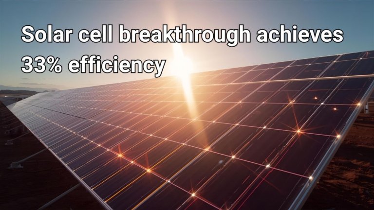 Perovskite silicon tandem solar panels achieving 33% efficiency breakthrough, symbolizing next generation clean energy innovation