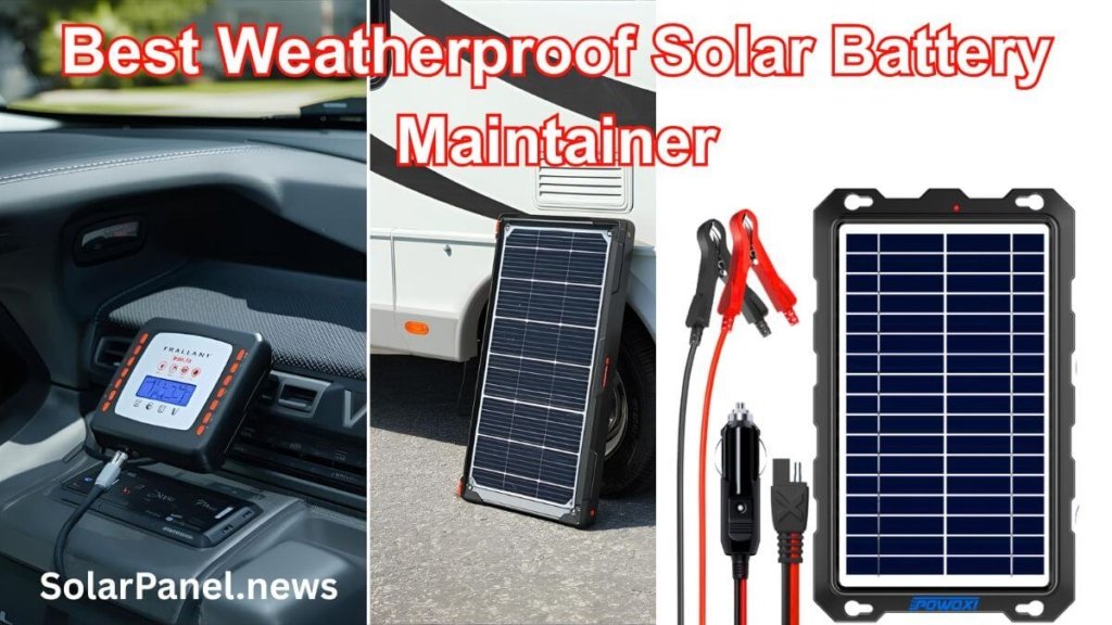 Best Weatherproof 12V Solar Battery Maintainer 1 Best solar battery maintainer review showing various models charging a car and boat battery